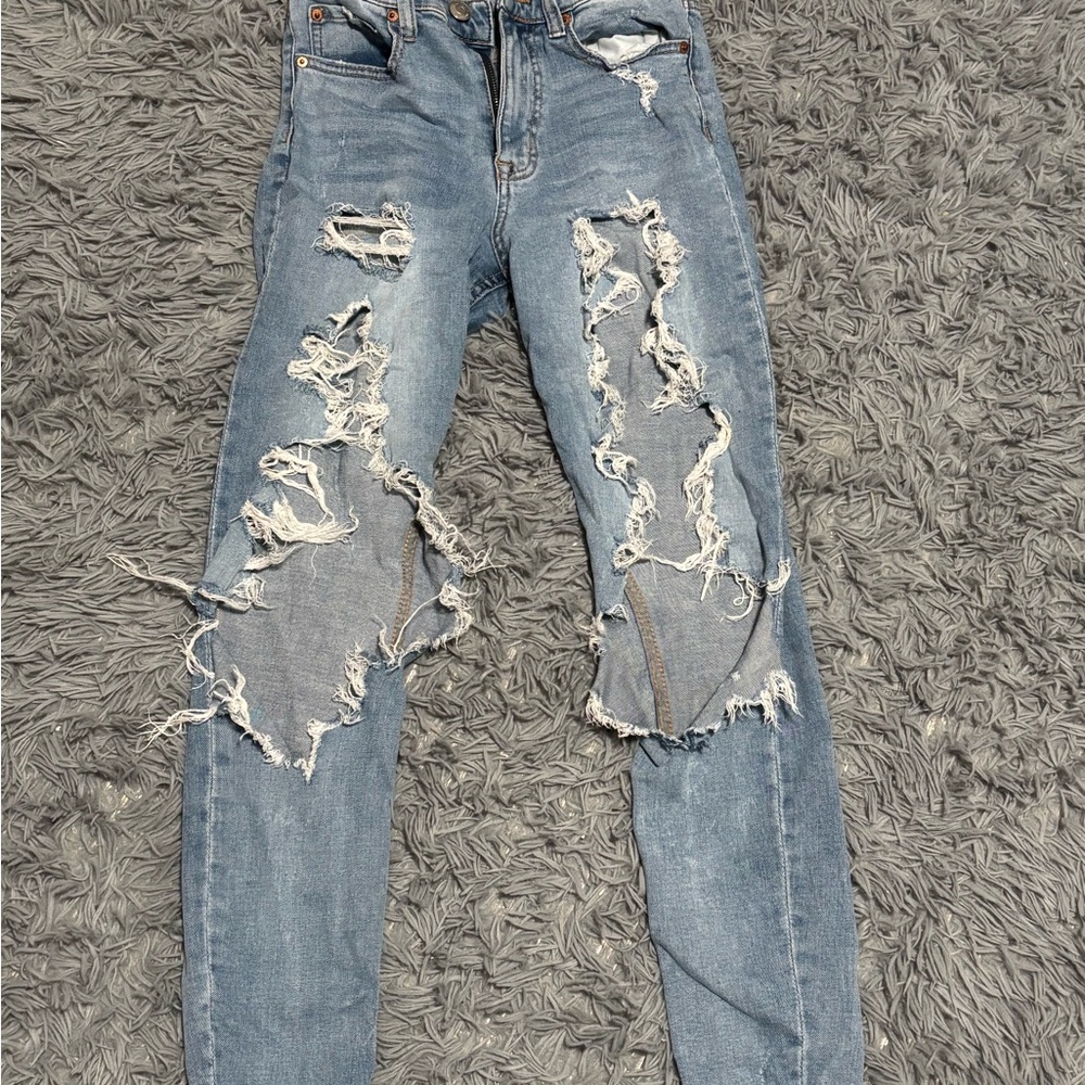 Aeropostale Ripped Blue Skinny Jeans